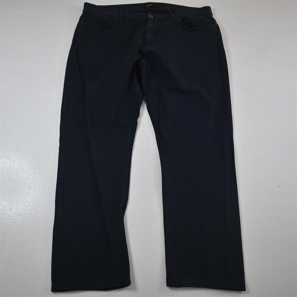 Theory‎ 36x28 Slim Fit 5 Pocket Navy Blue Knit Stretch Mens Jeans